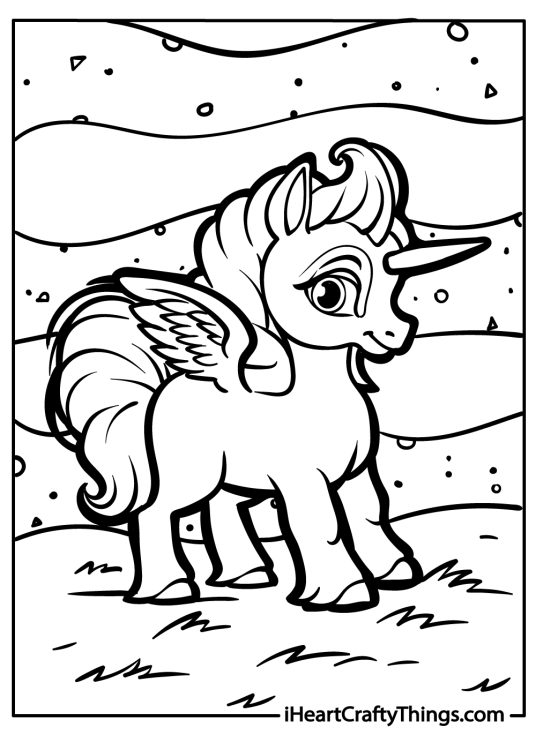 Pegasus coloring printable for kids
