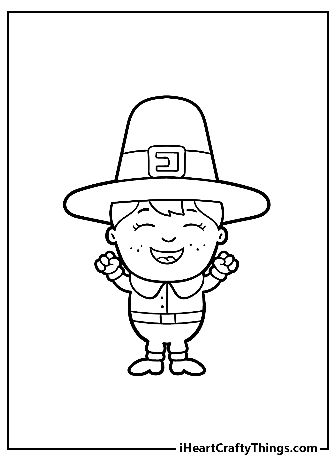 Pilgrim Coloring Book for kids free printable