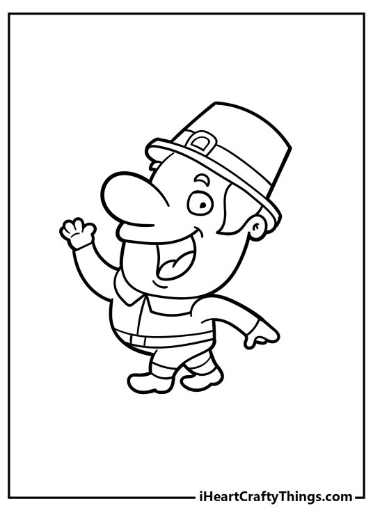 Pilgrim Coloring Sheet for children free download
