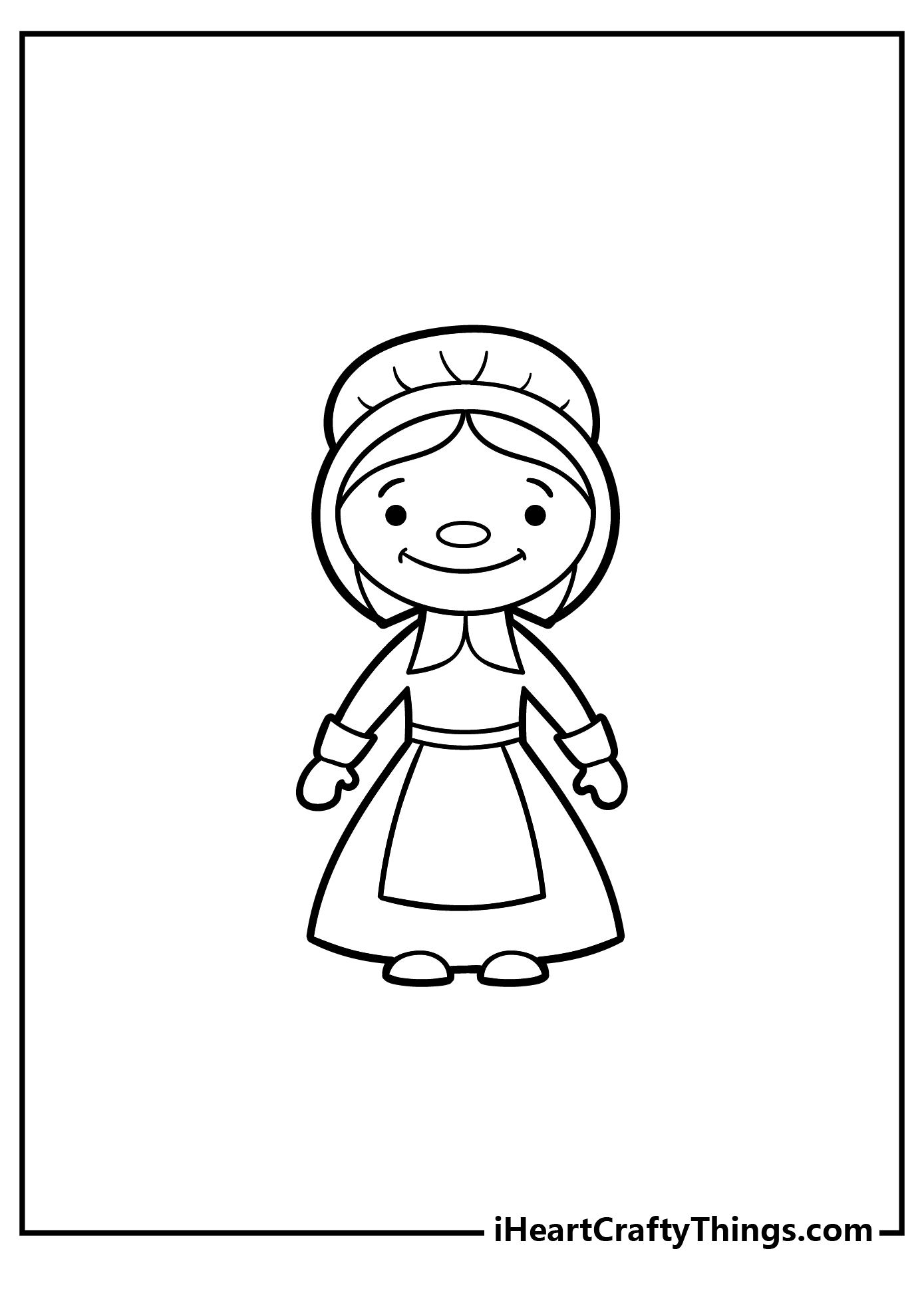 Pilgrim Coloring Original Sheet for children free download