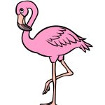 how to draw a cartoon flamingo image
