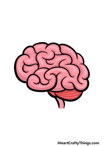 how to draw a cartoon brain image