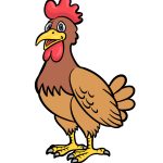 how to draw a cartoon chicken image
