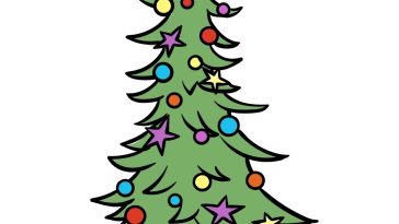 how to draw a cartoon Christmas Tree image