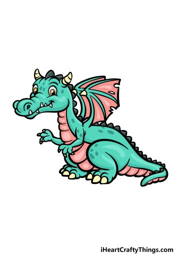 how to draw a cartoon dragon image