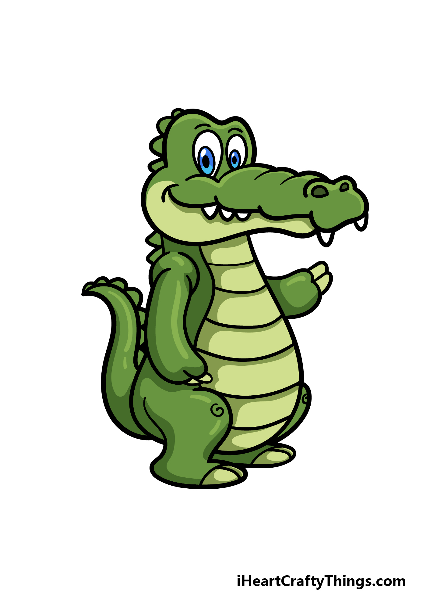 Learn How to Draw an American Crocodile (Wild Animals) Step by Step :  Drawing Tutorials