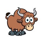 how to draw a cartoon bull image