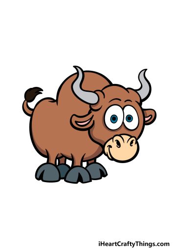 how to draw a cartoon bull image