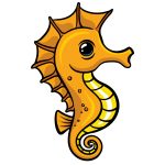 how to draw a cartoon seahorse image