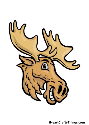 how to draw a cartoon moose image