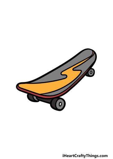 how to draw a cartoon skateboard image