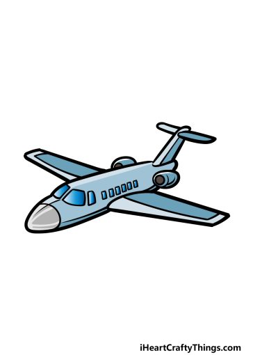 how to draw a cartoon airplane image