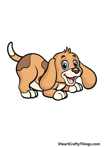 how to draw a cartoon puppy image
