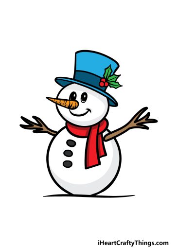 how to draw a cartoon snowman image