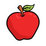 how to draw a Cartoon Apple image