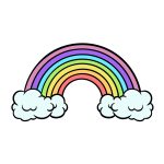 how to draw a cartoon rainbow image