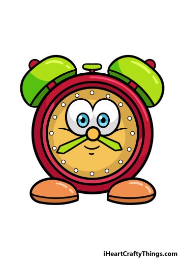 how to draw a cartoon clock image