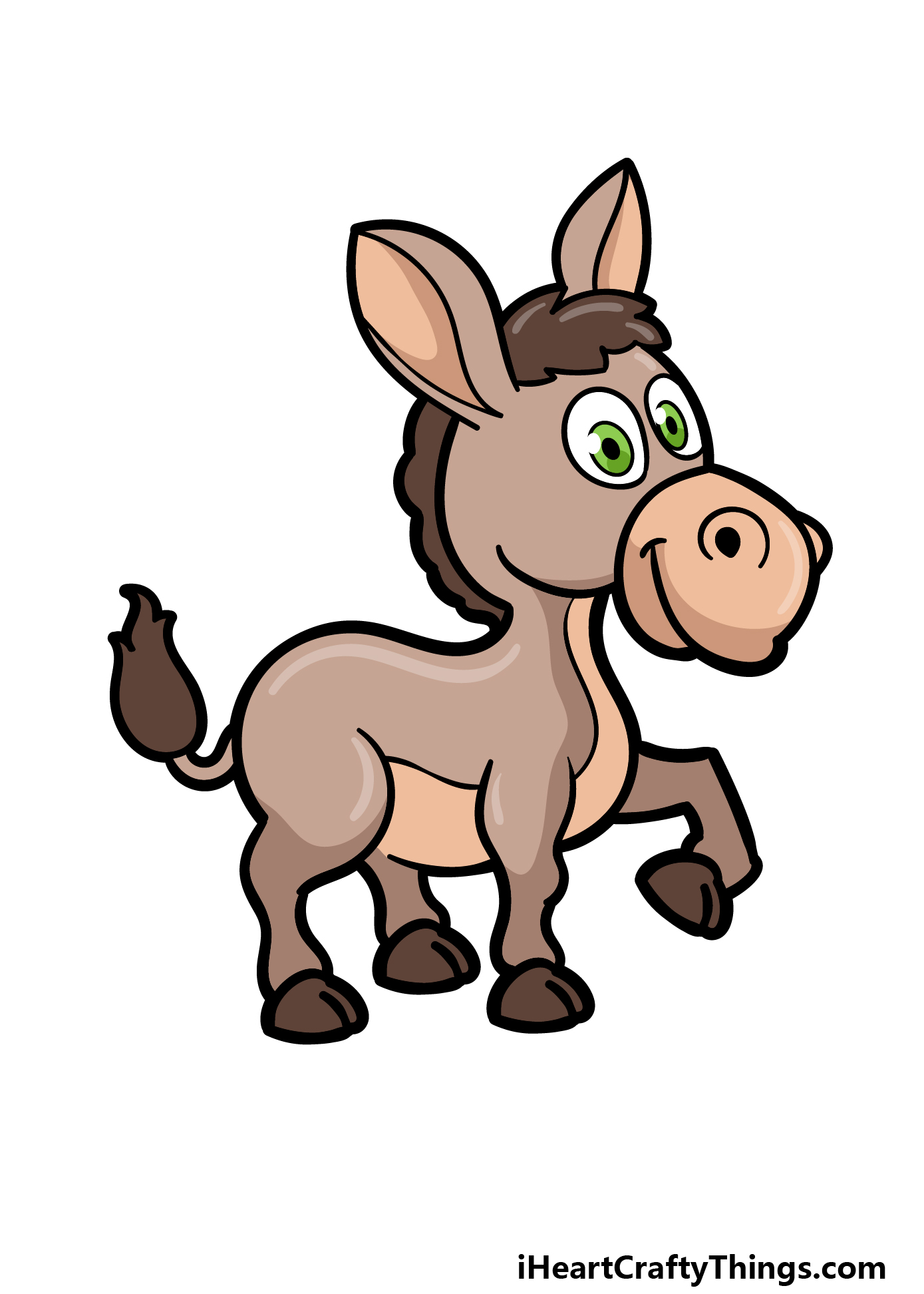 Cartoon Donkey Drawing - How To Draw A Cartoon Donkey Step By Step