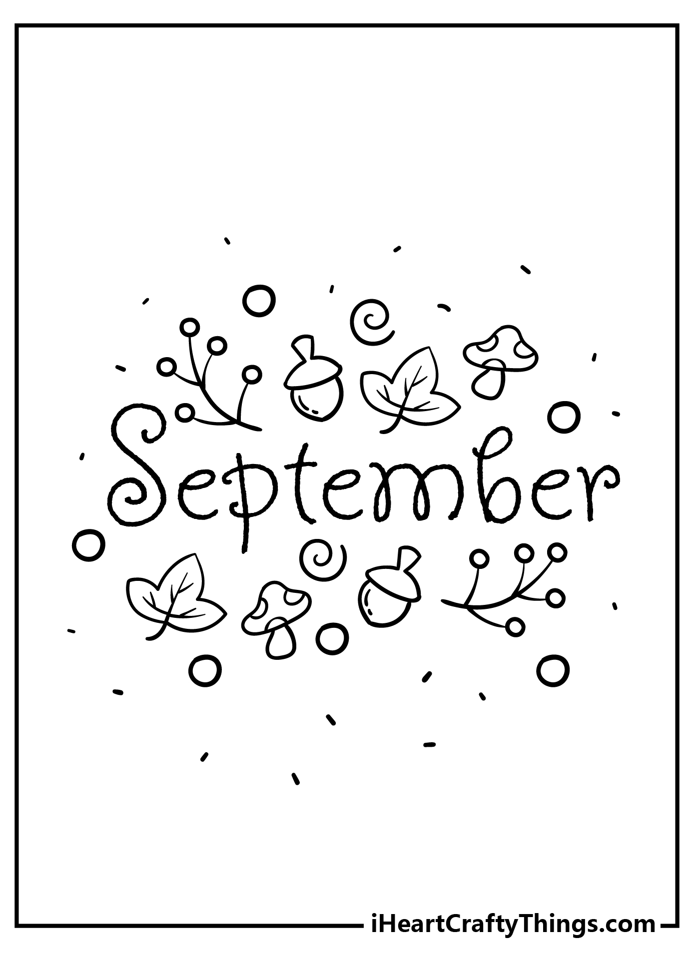 September Coloring Pages for adults free printable