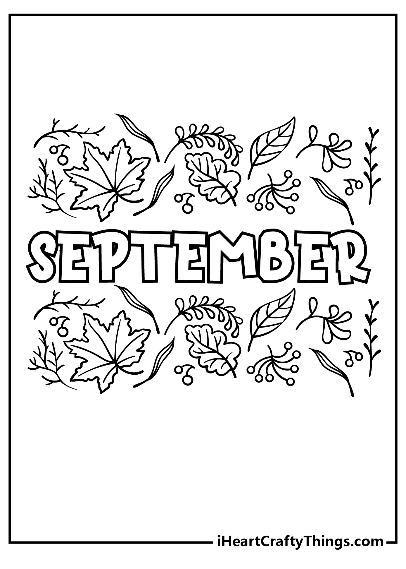 September Coloring Pages free pdf download