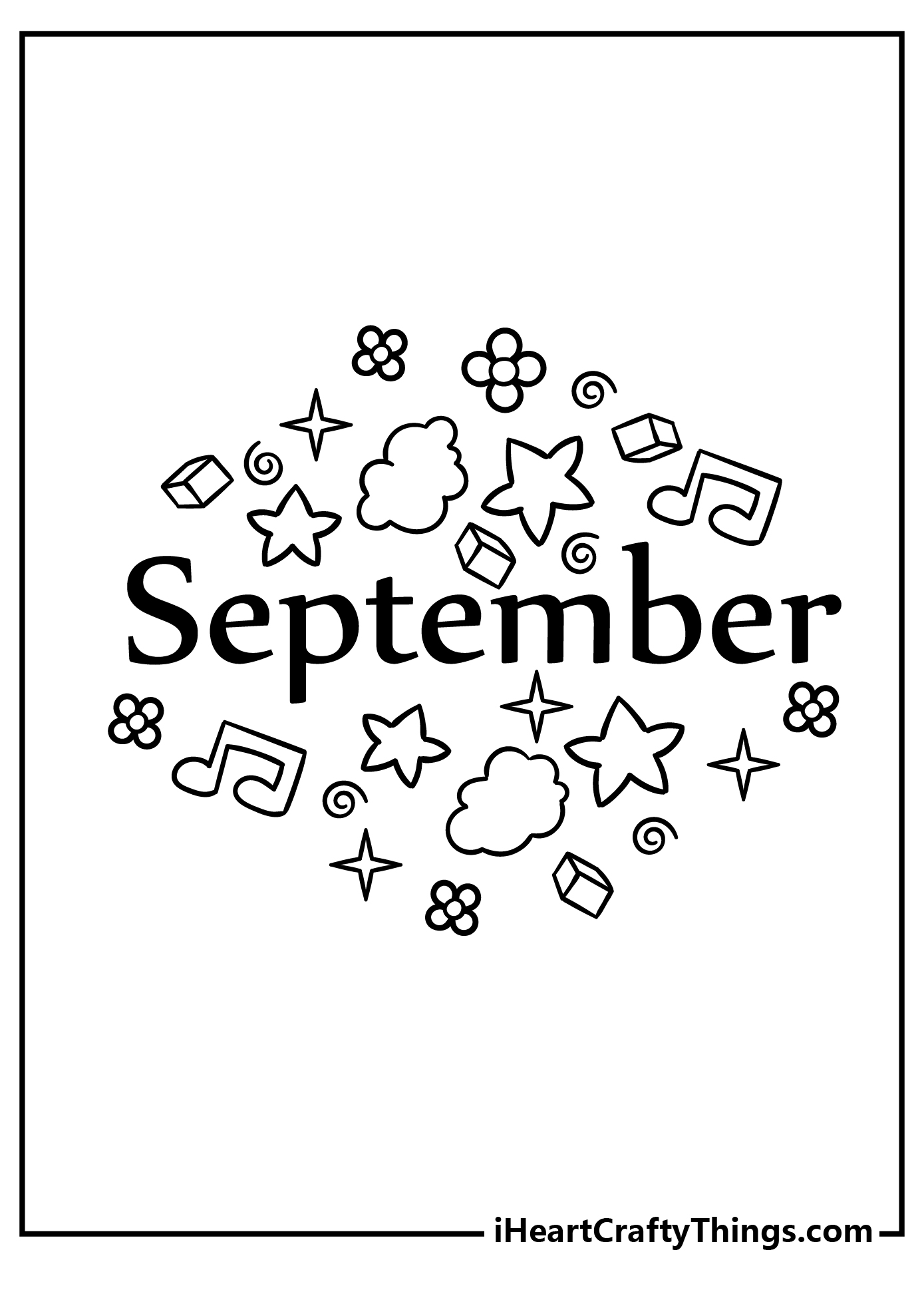 September Coloring Book for kids free printable