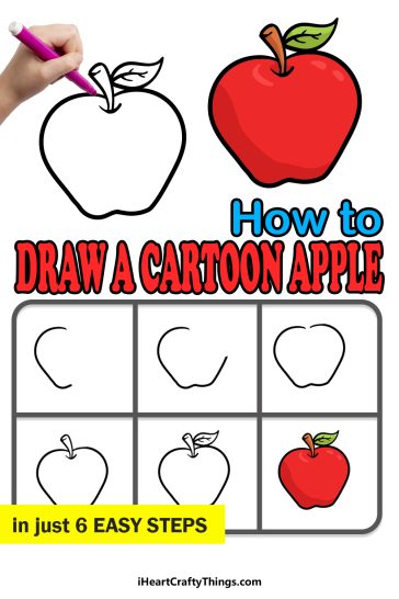 Cartoon Apple Drawing - How To Draw A Cartoon Apple Step By Step!