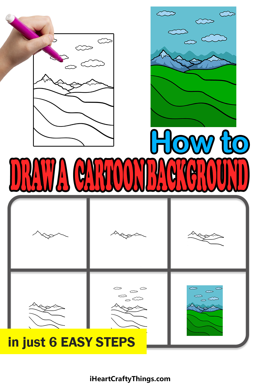 how to draw a cartoon background in 6 easy steps