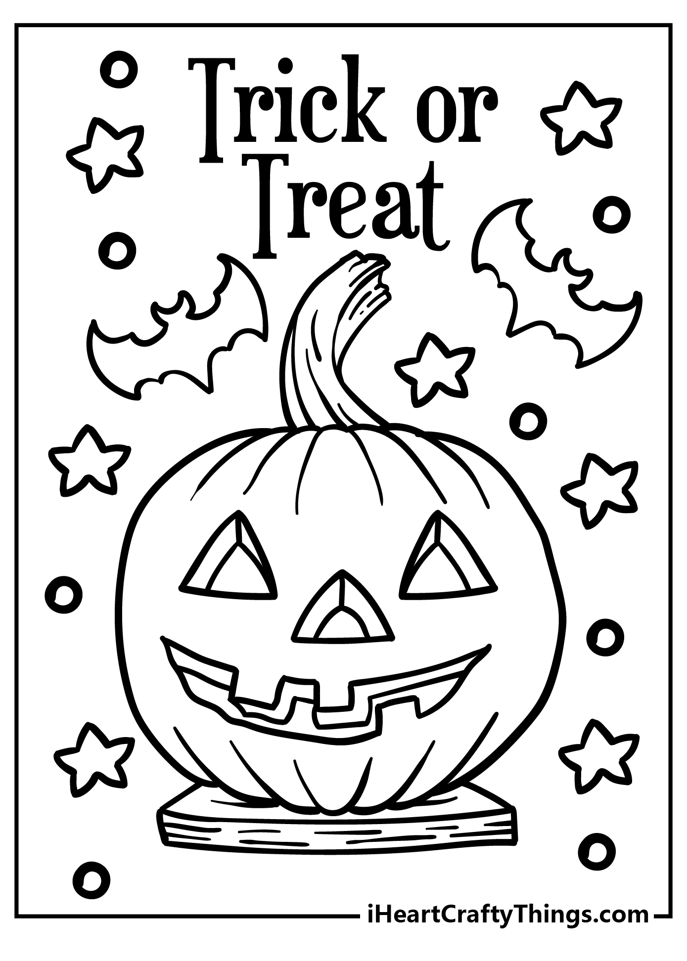 Trick Or Treat Coloring Pages for preschoolers free printable