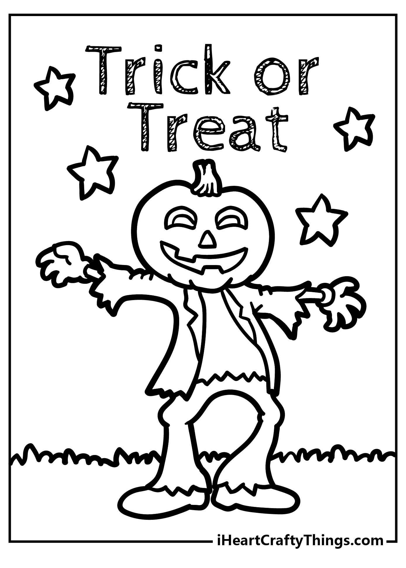 Trick Or Treat Coloring Sheet for children free download