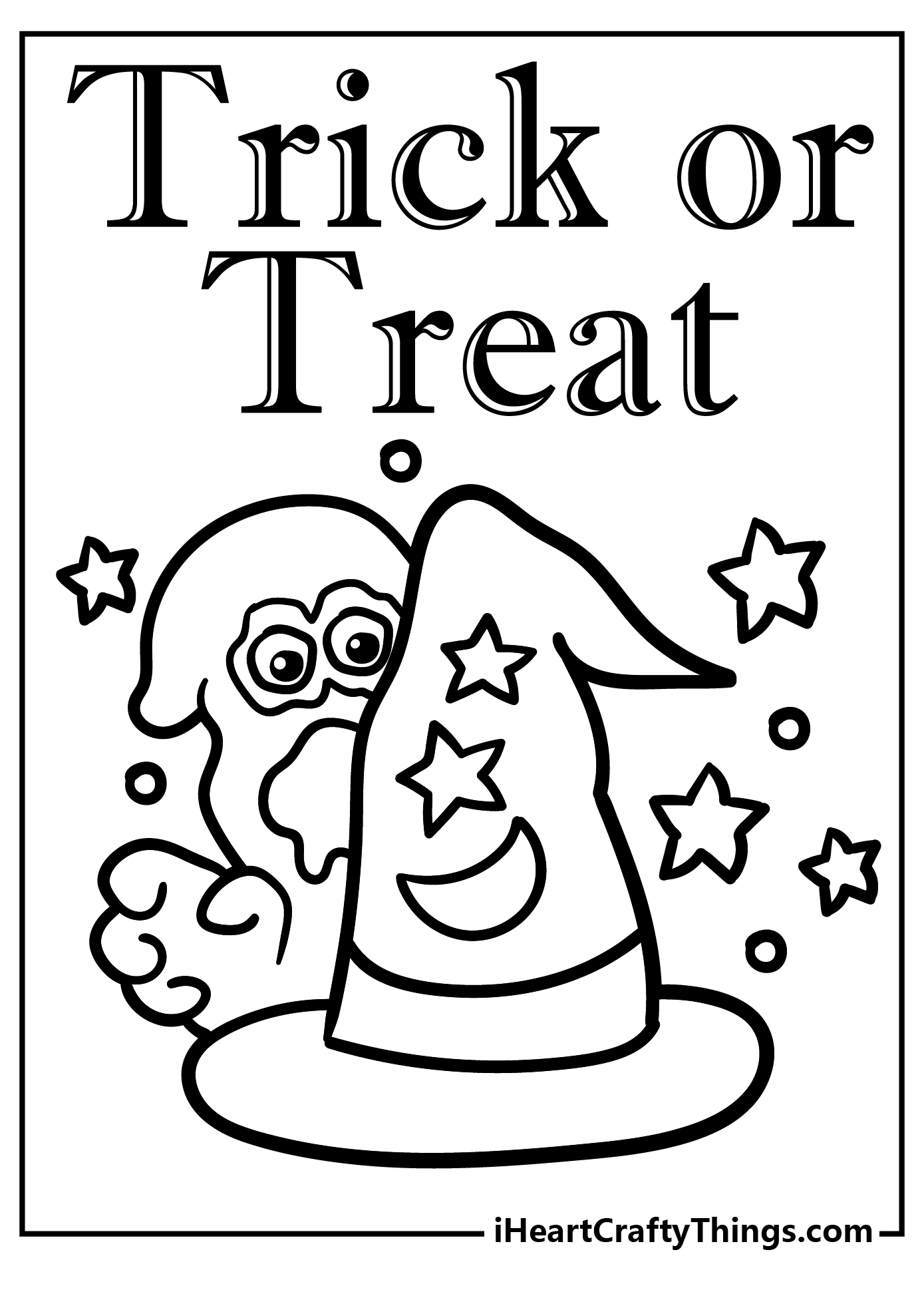 Trick Or Treat Coloring Original Sheet for children free download