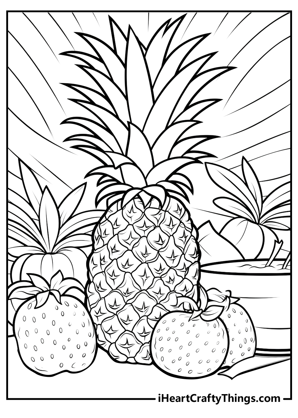 tropical coloring pages for kids