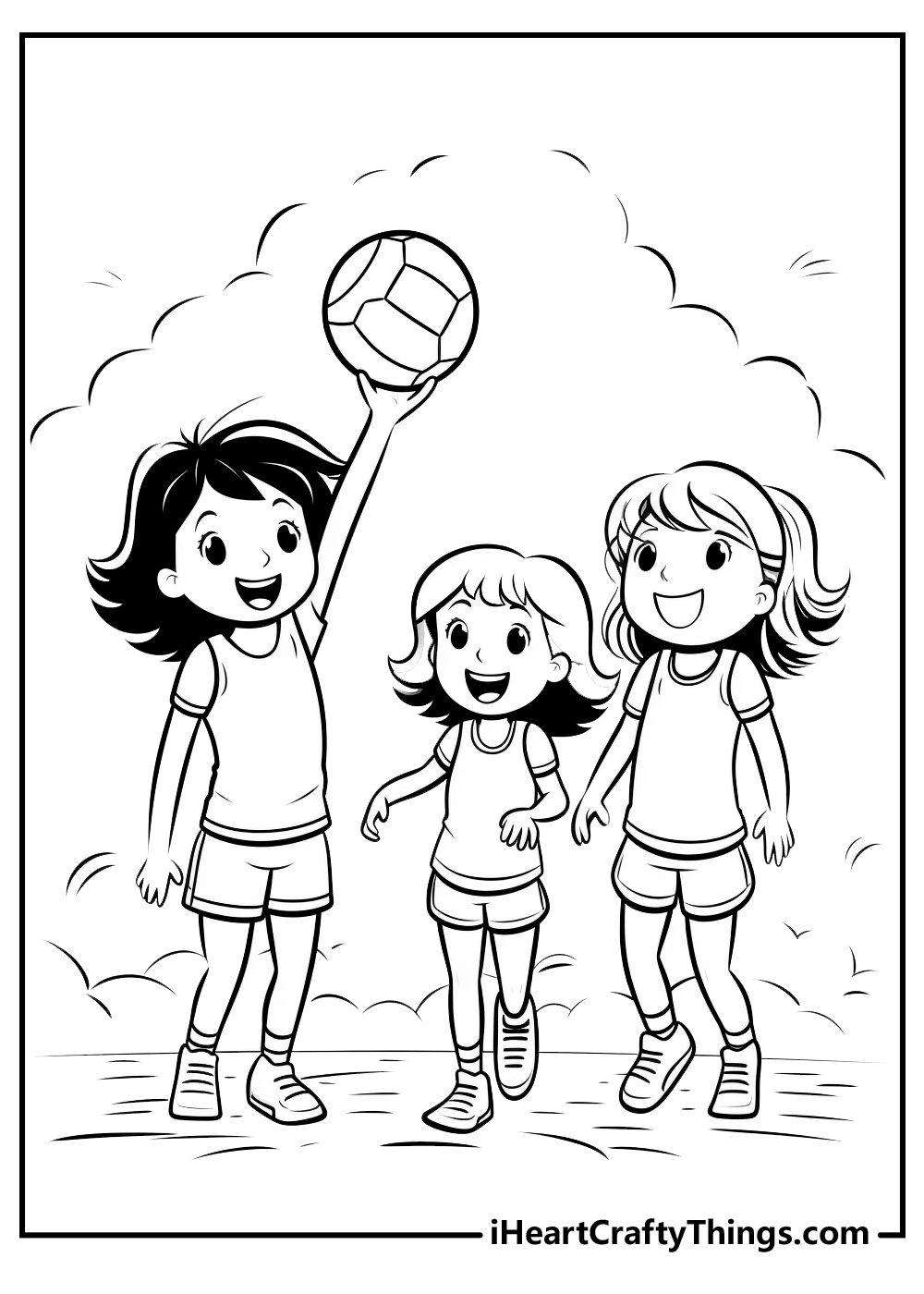 girls playing volleyball coloring pages