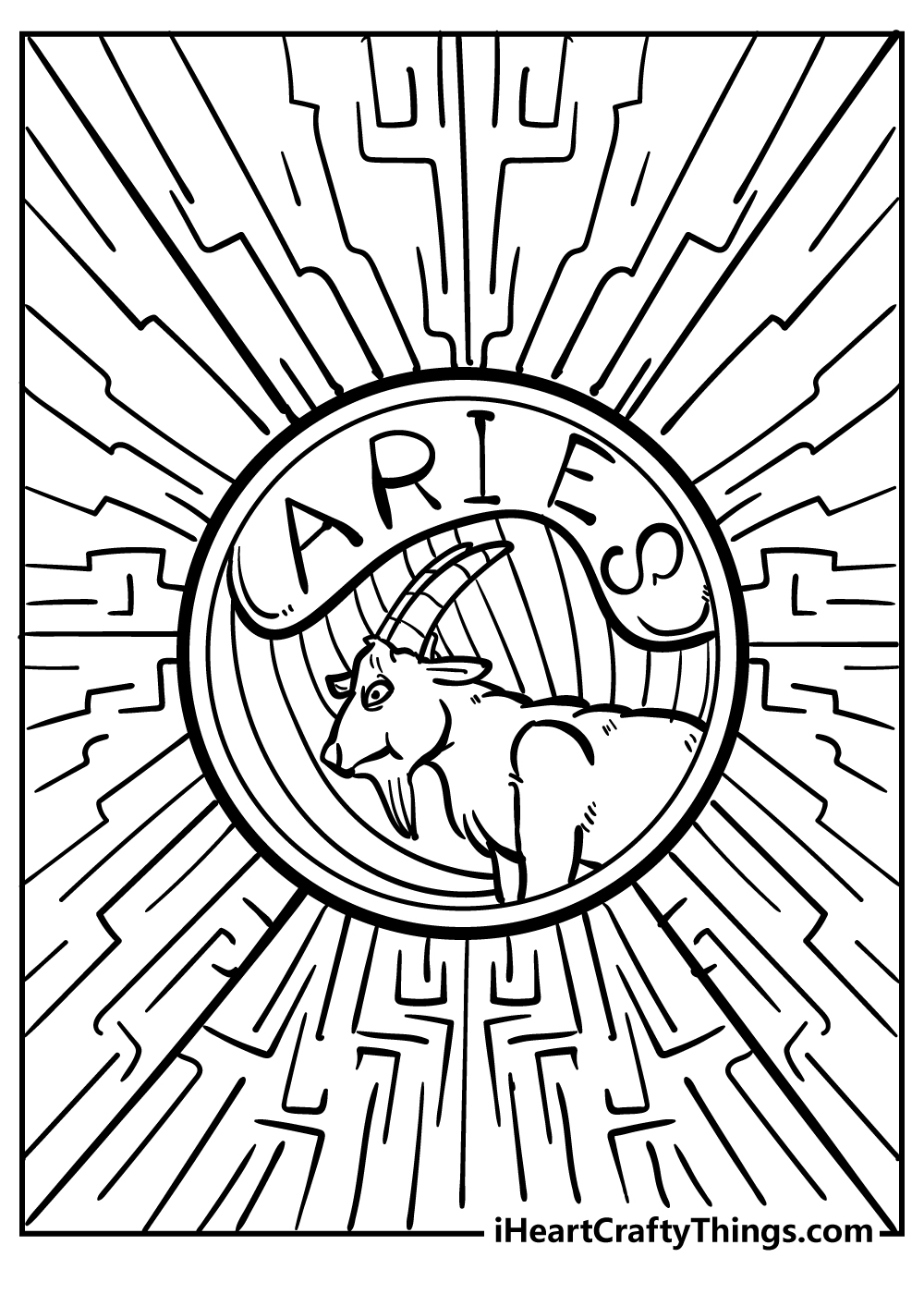 Zodiac Sign Coloring Sheet for children free download
