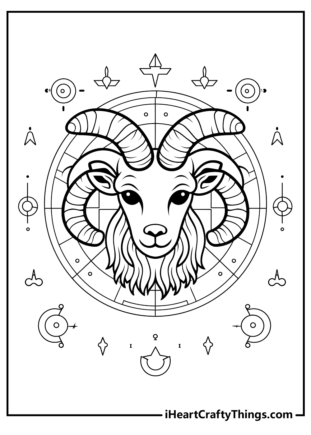 black-and-white zodiac coloring printable