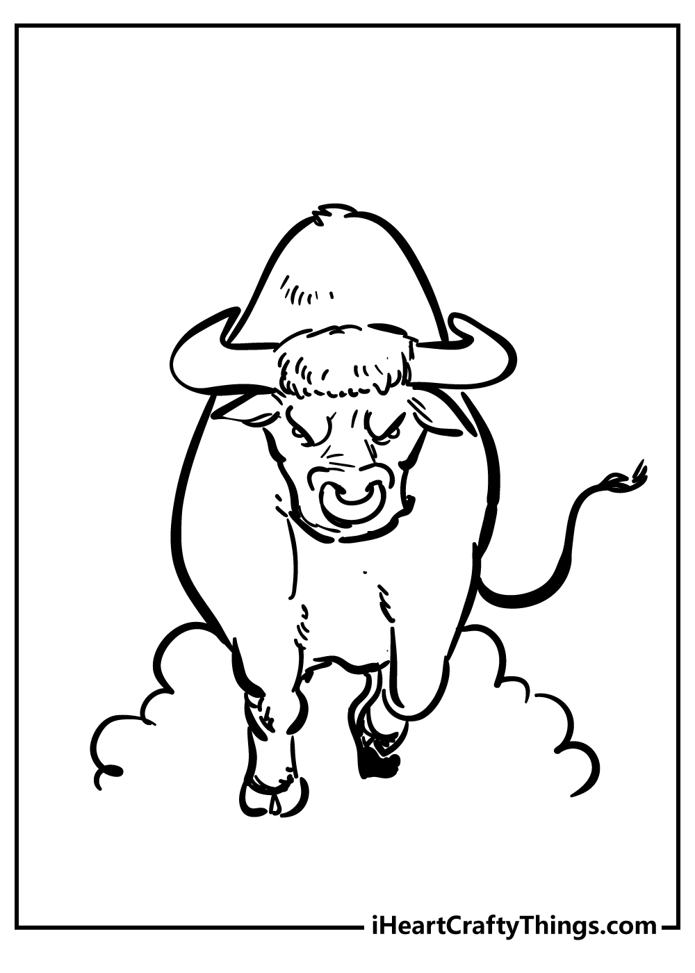 Bull Line Drawing coloring page