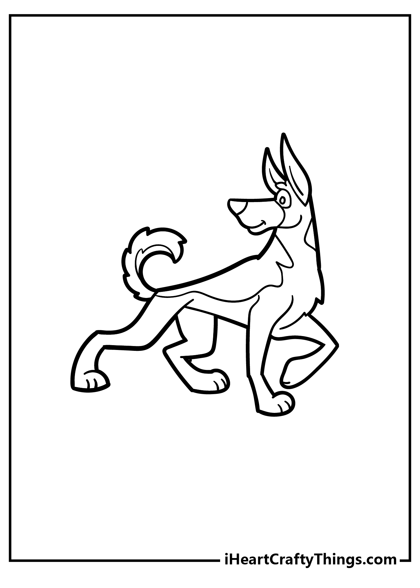 German Shepherd Coloring Page for preschoolers free printable