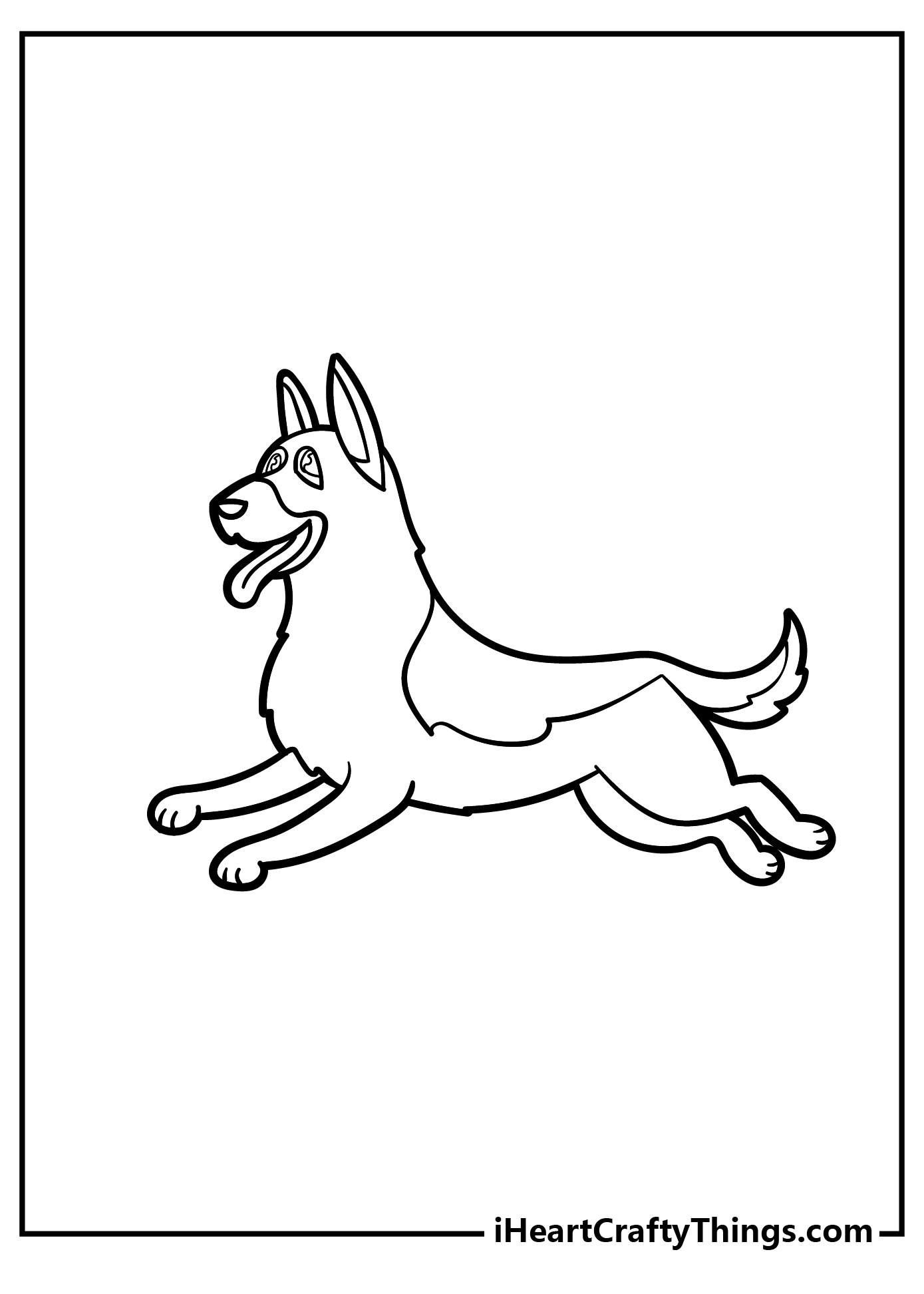 German Shepherd Coloring Sheet for children free download