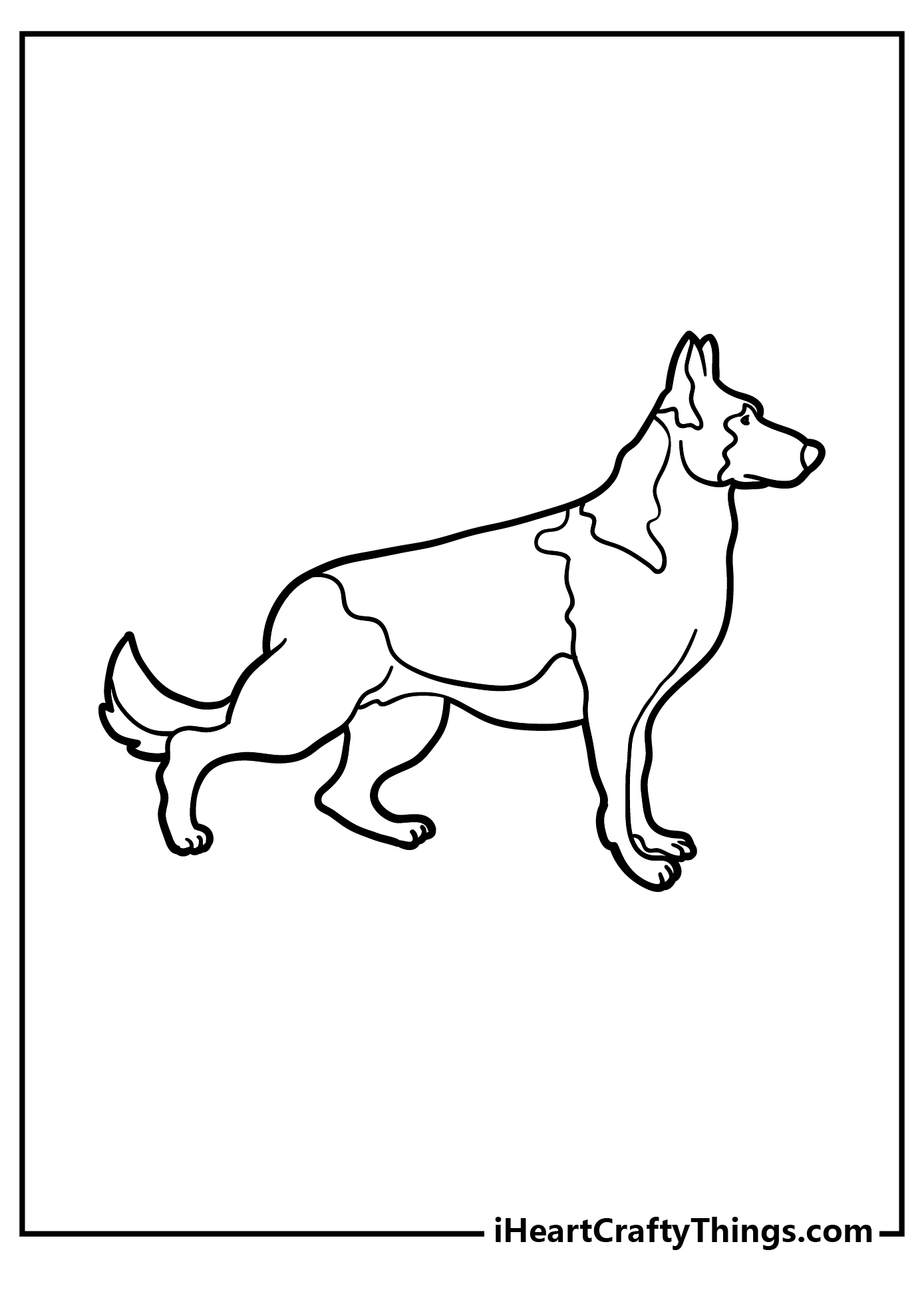 German Shepherd Coloring Original Sheet for children free download