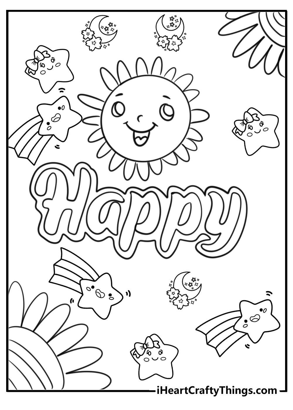 The word happy in a printable