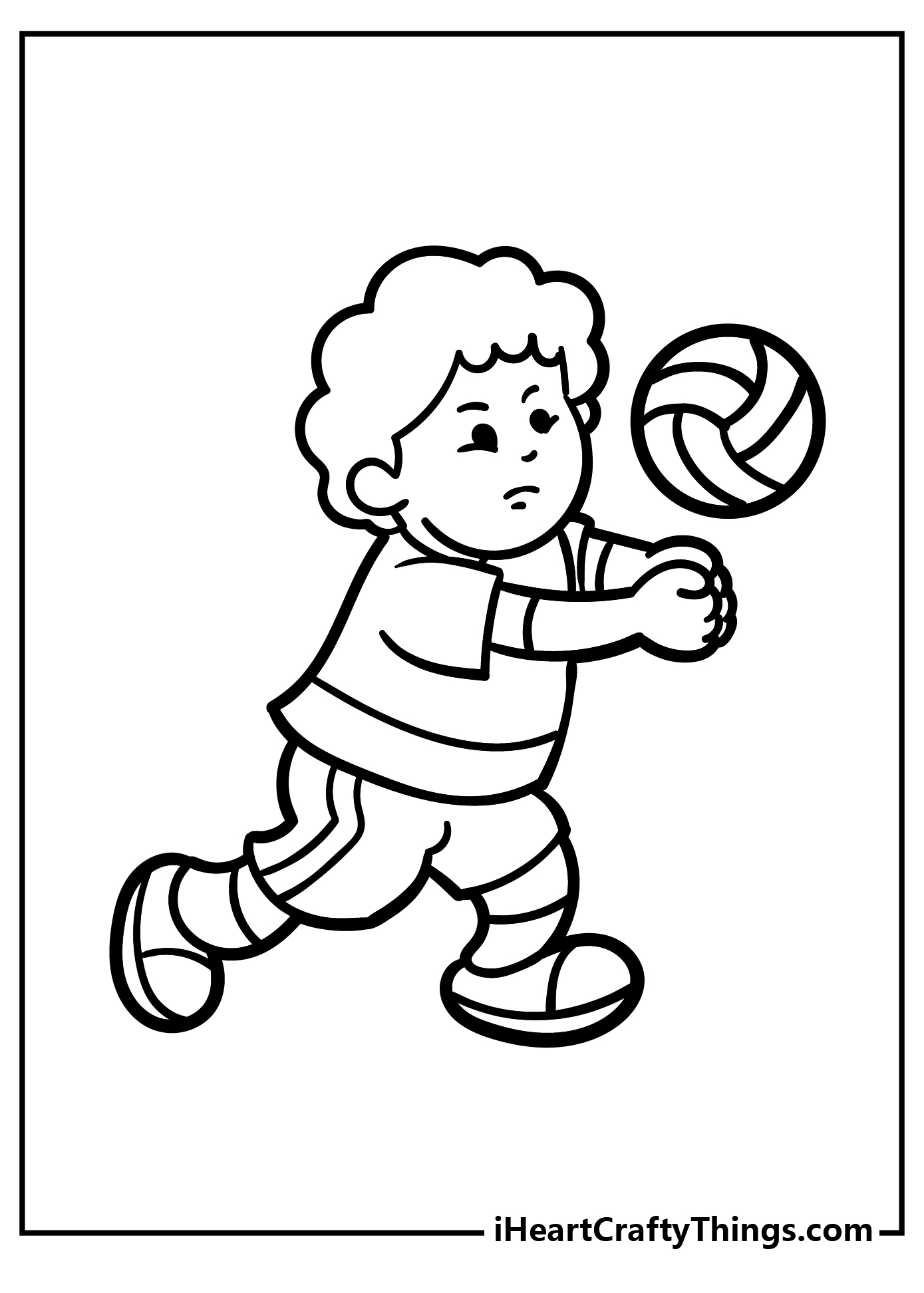 Volleyball Easy Coloring Pages