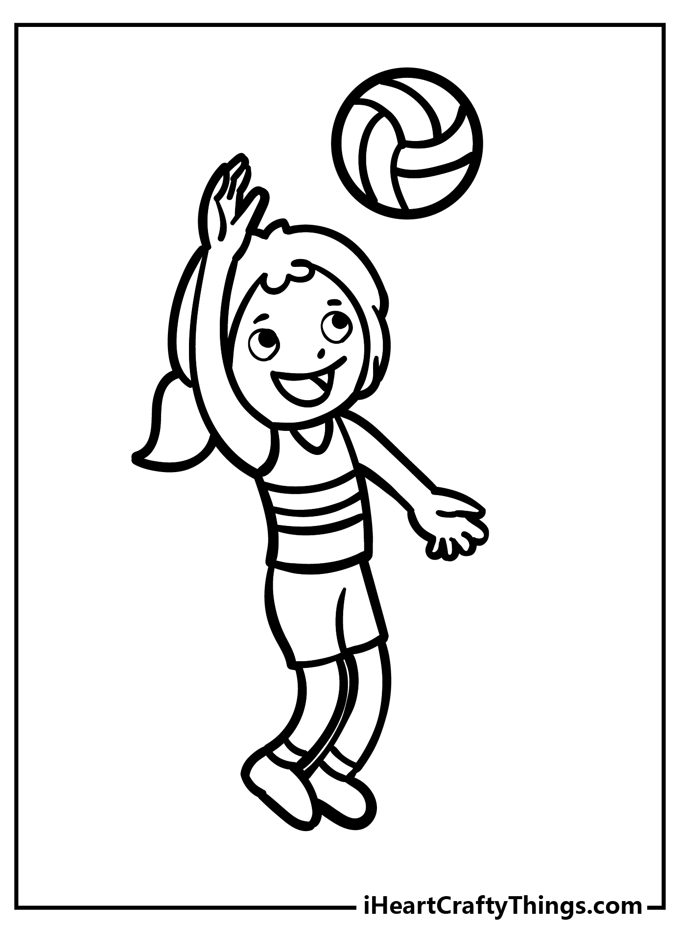 Volleyball Coloring Sheet for children free download
