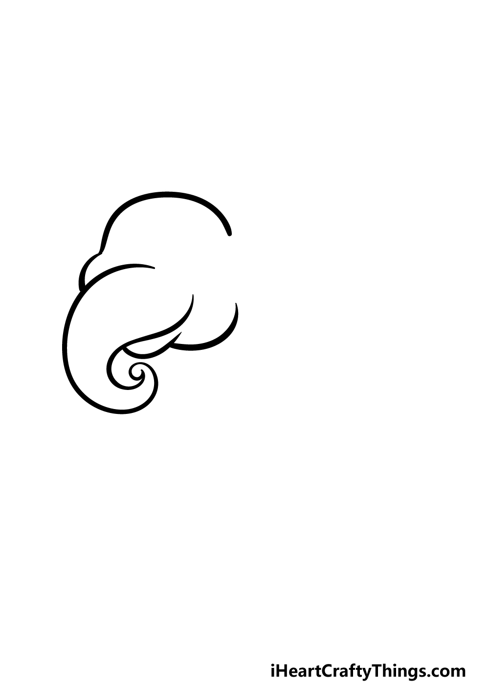 how to draw a cartoon elephant step 1