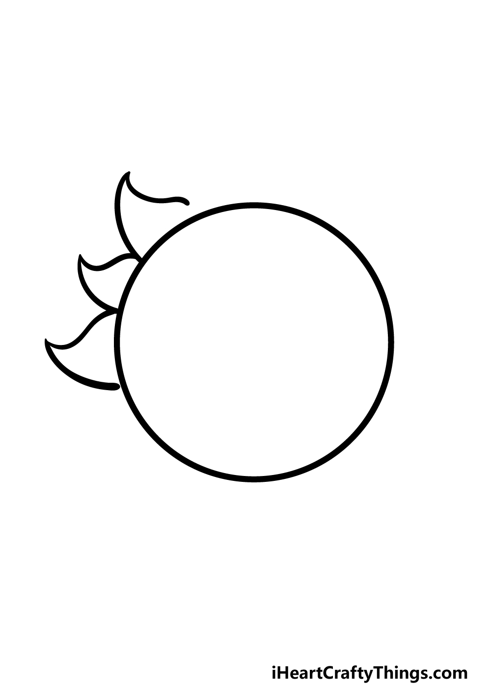 how to draw a cartoon sun step 1
