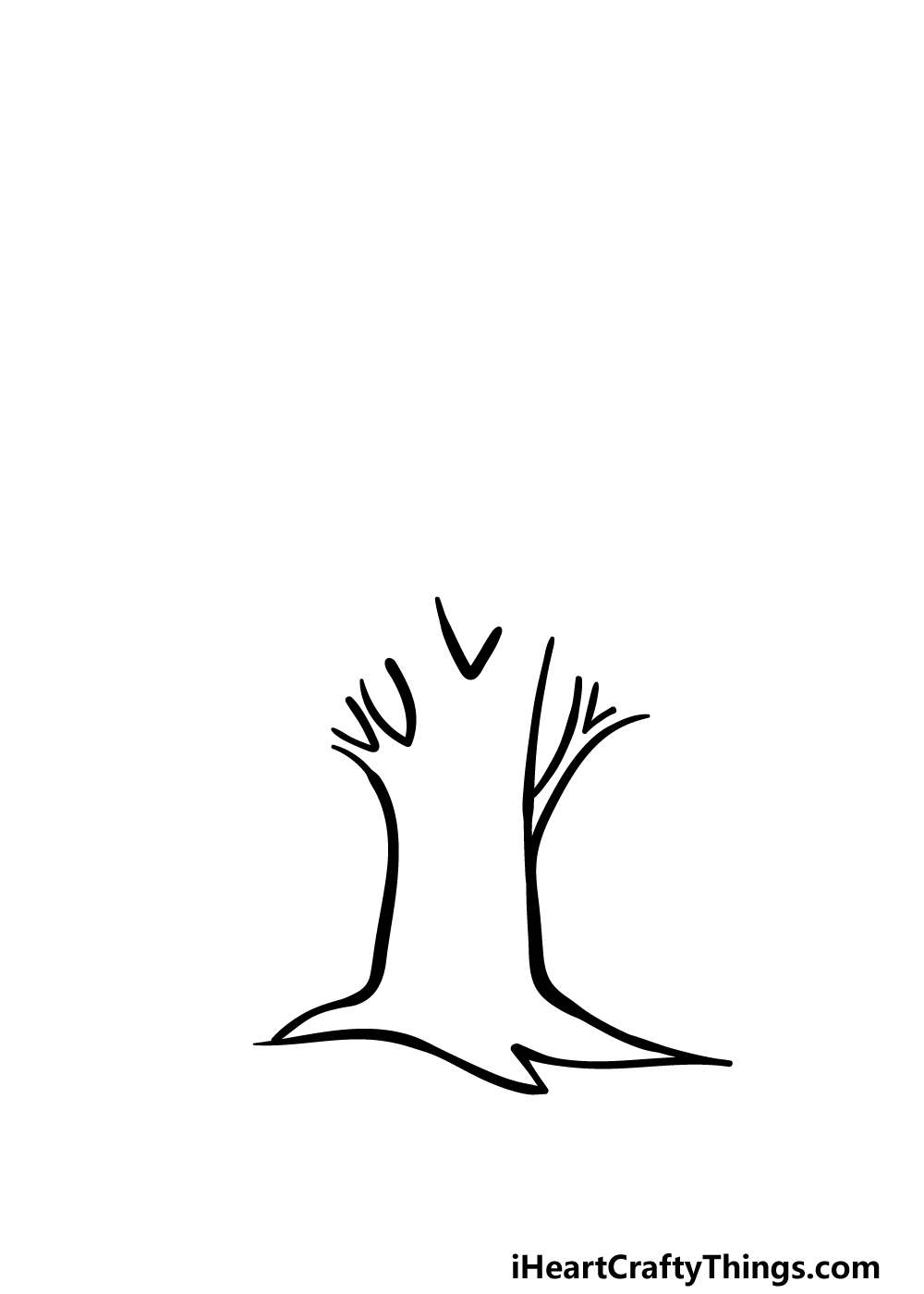 how to draw a cartoon tree step 1
