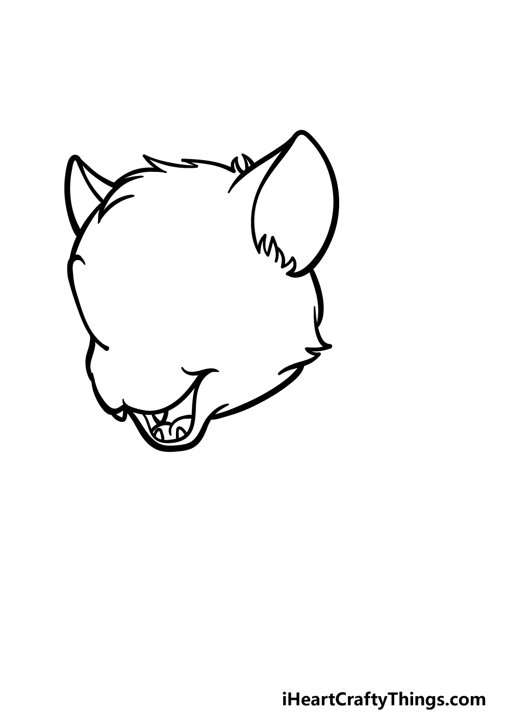 how to draw a cartoon wolf step 1