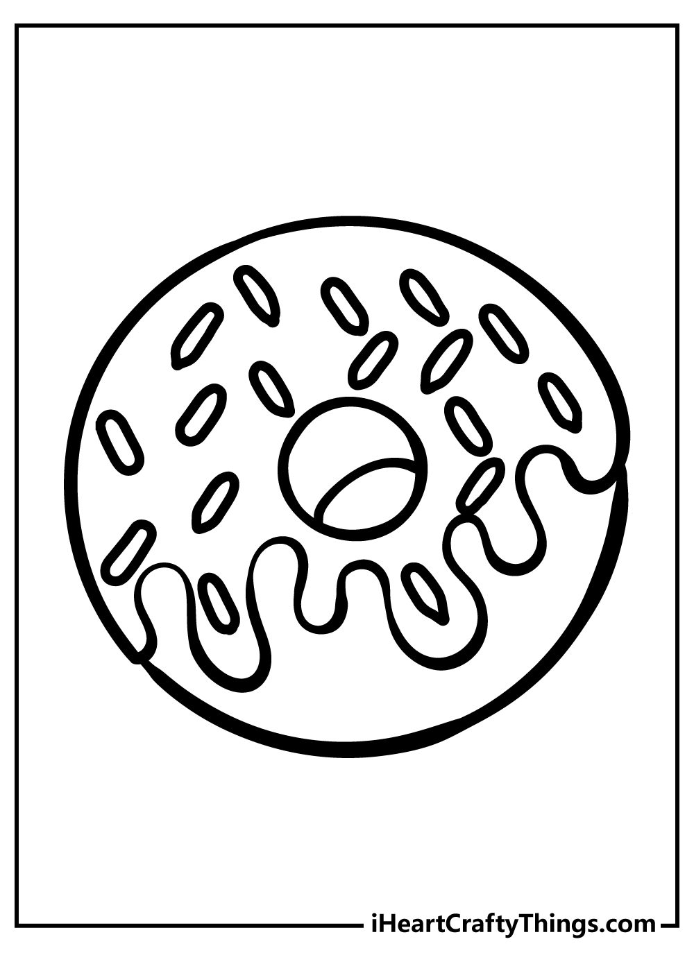 Coloring Sheet Donut Printable FREE Printable Cute Donut Coloring