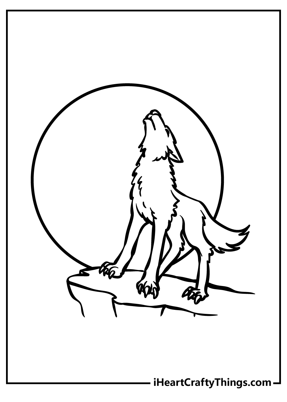 coloring pages of wolves howling