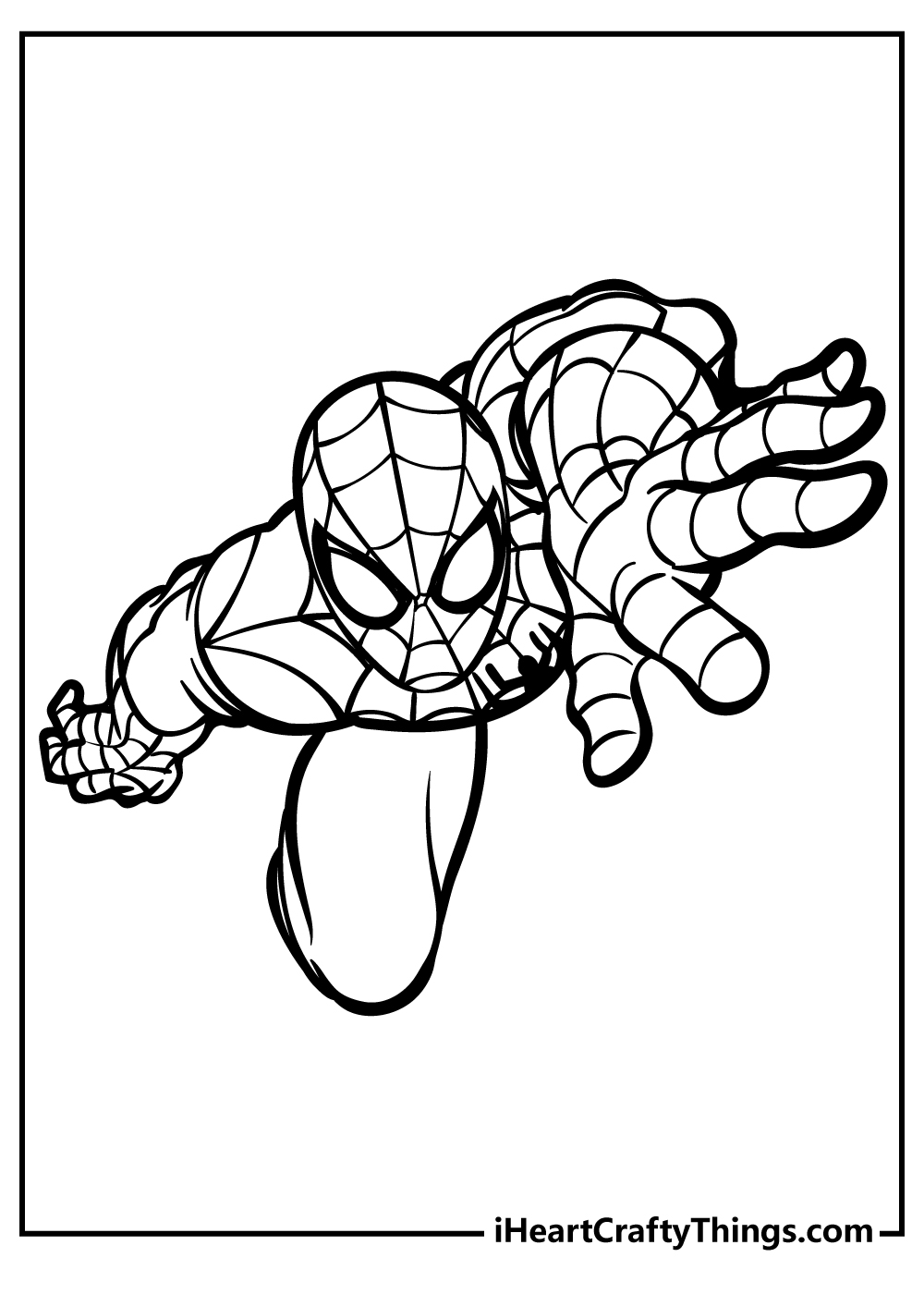 Drawings To Paint & Colour Spiderman - Print Design 030