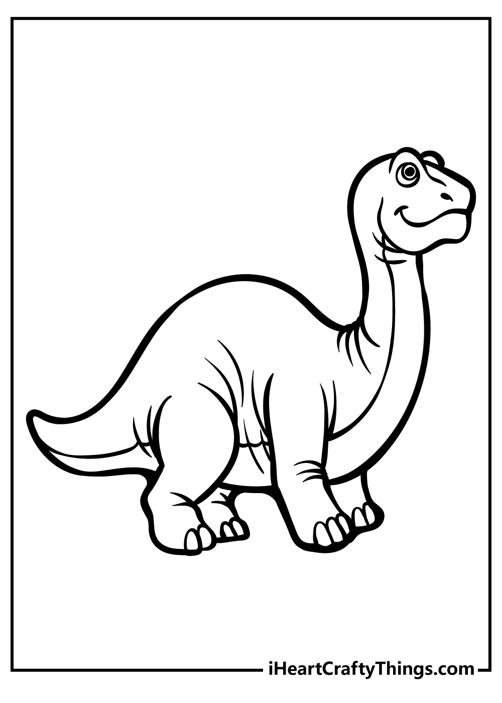 Baby Dinosaur-themed printable poster featuring a side view of a majestic dino with long neck