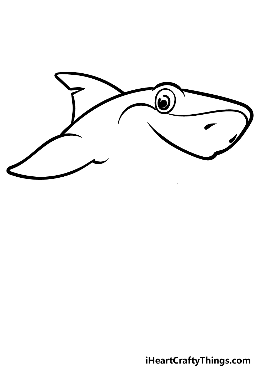 how to draw a cartoon shark step 2